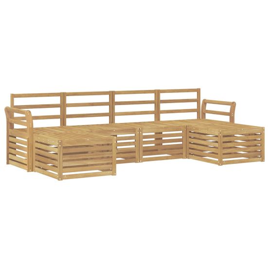 Ensemble de canapés d'extérieur 6 pc blanc bois d'acacia massif