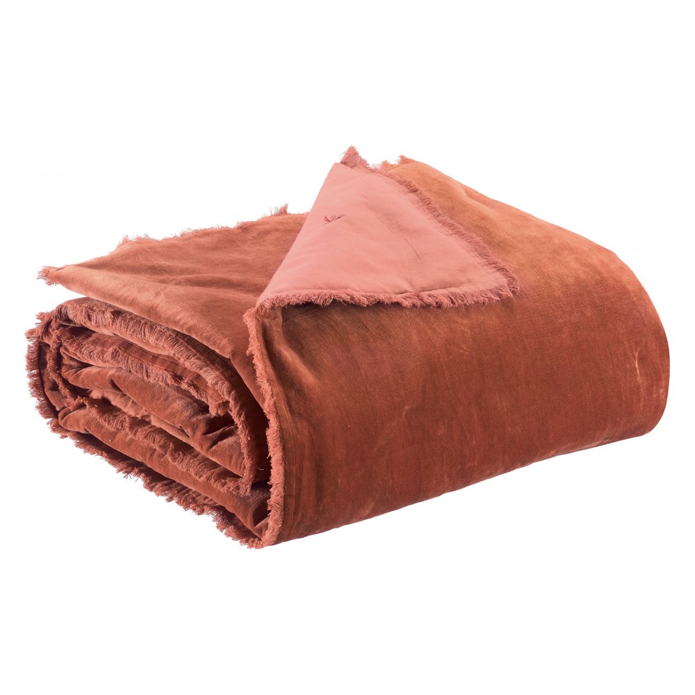 Plaid uni fara sienne 135 x 200 cm