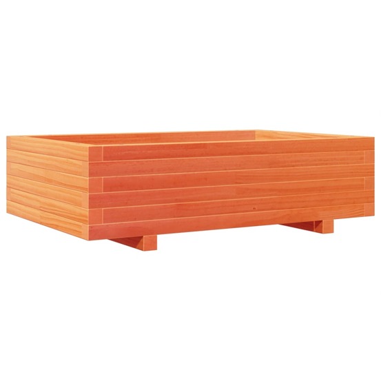 Jardinière bac lit surélevé plantes fleurs terrasse jardin cire 90 x 60 x 26,5 cm bois de pin massif marron