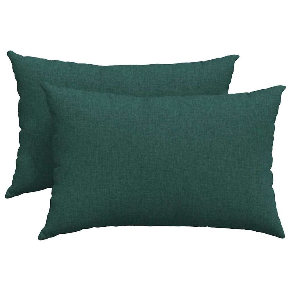 Coussins de canapé 2 pc tissu vert foncé 60 x 40 cm