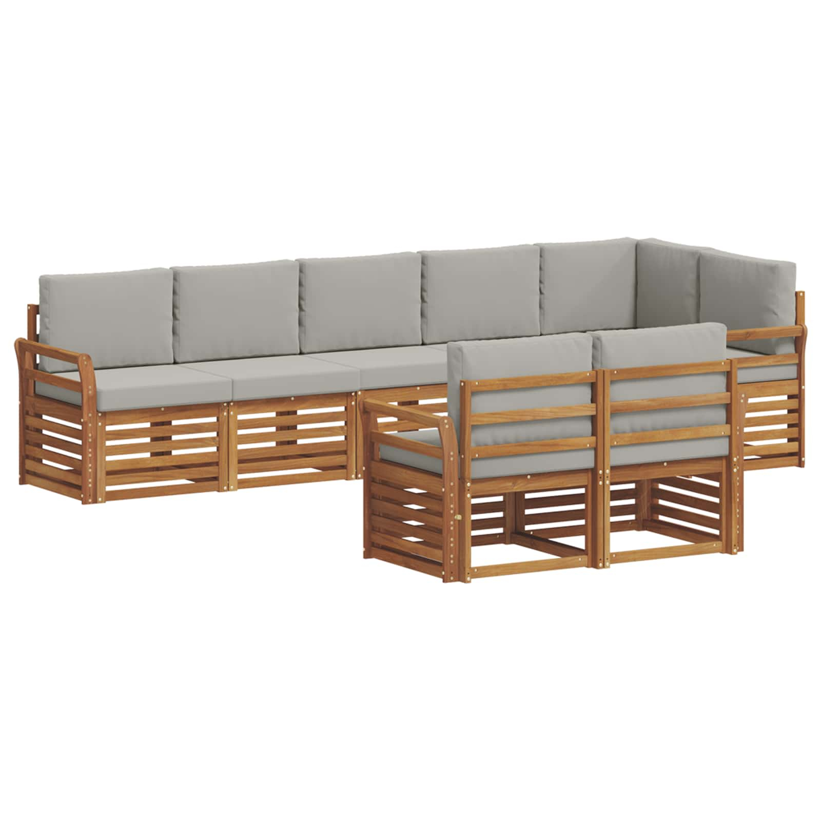 Ensembles de canapés avec coussin 8 pcs gris naturel et clair