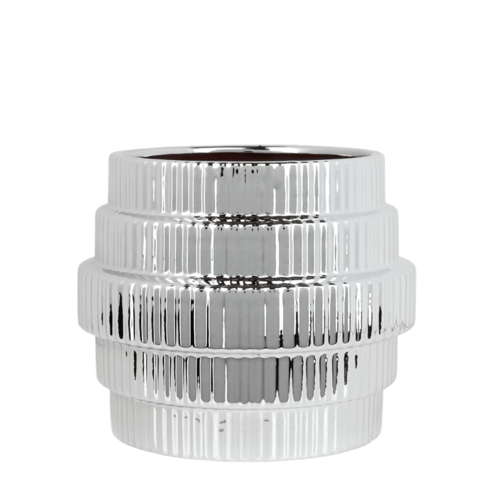 Cache-pot allure empire shiny argenté - ø9 cm x h11,5 cm