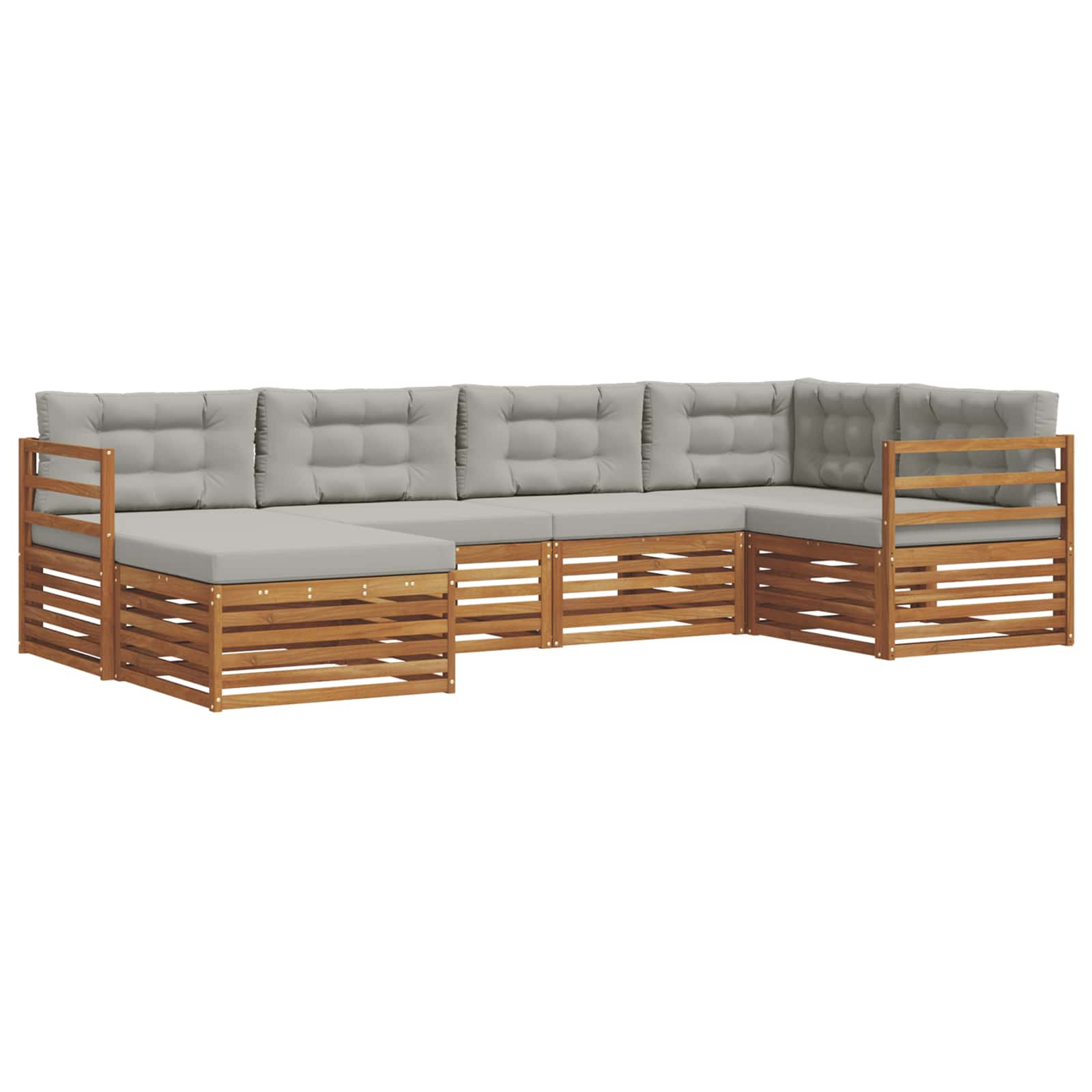 Ensemble de canapés d'extérieur 6 pcs gris naturel et clair