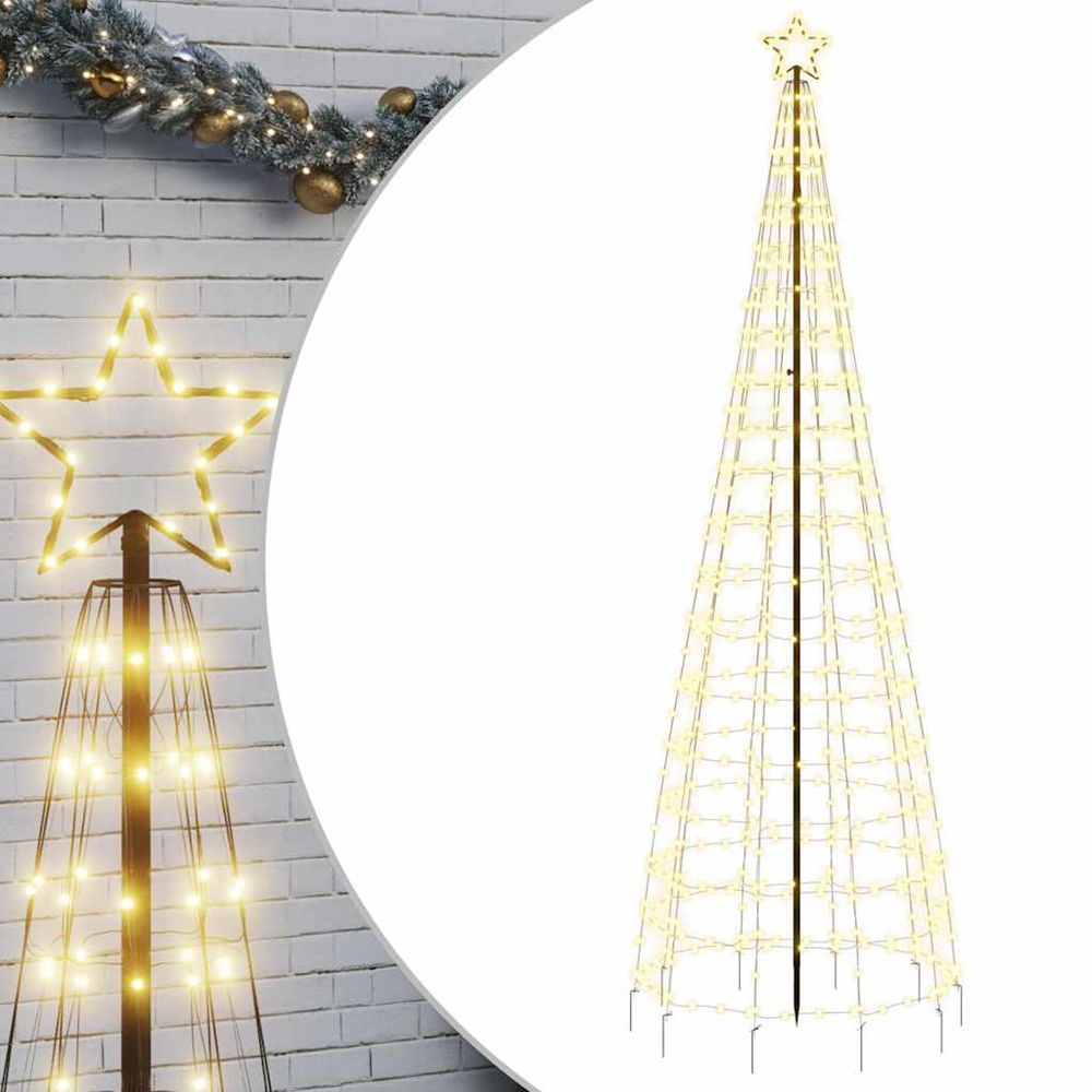 Sapin de noël à led avec piquets 570 led blanc chaud 300 cm