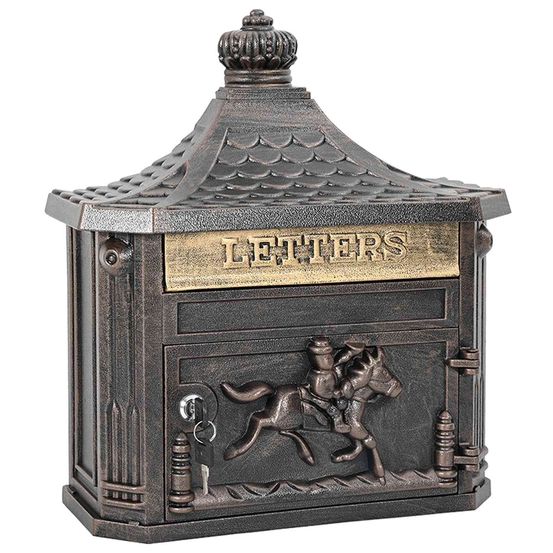 Boîte aux lettres murale avec stockage bronze 40,5 x 16 x 45 cm