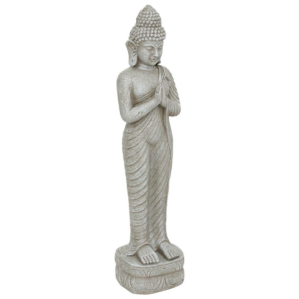 Bouddha déco extérieur sakin h.100cm magnésie gris