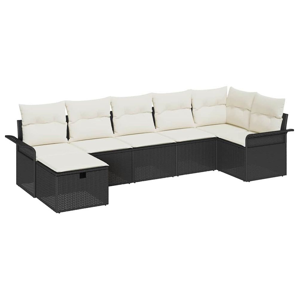 Ensemble de canapé de jardin 7 pc poly rotin