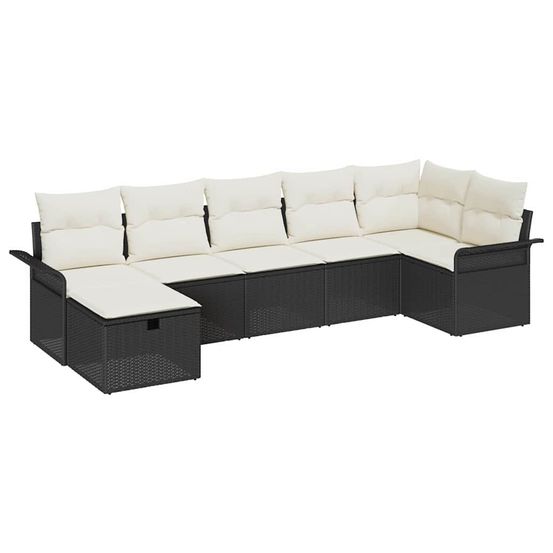 Ensemble de canapé de jardin 7 pc poly rotin