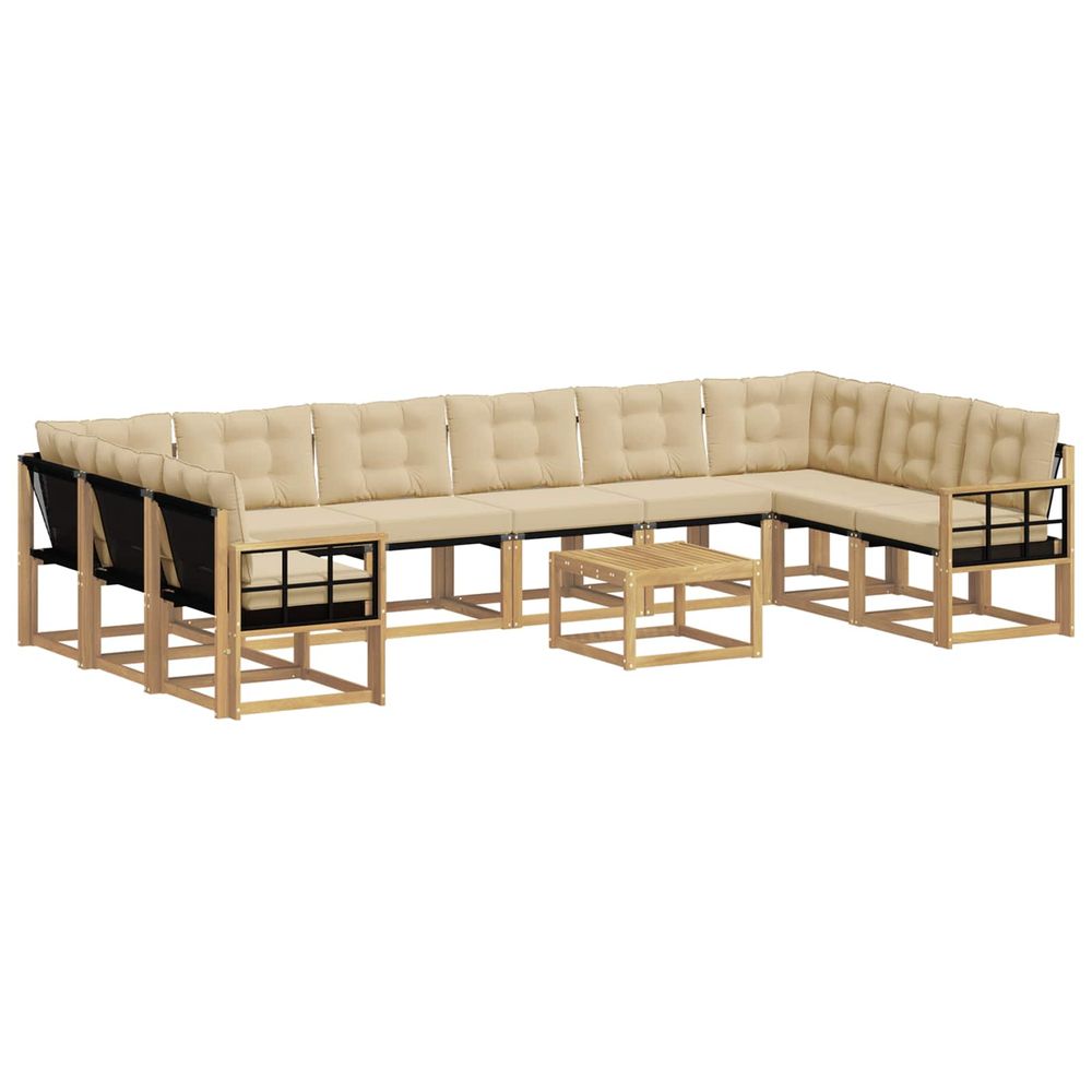 Ensemble de canapés d'extérieur 11 pc blanc et beige