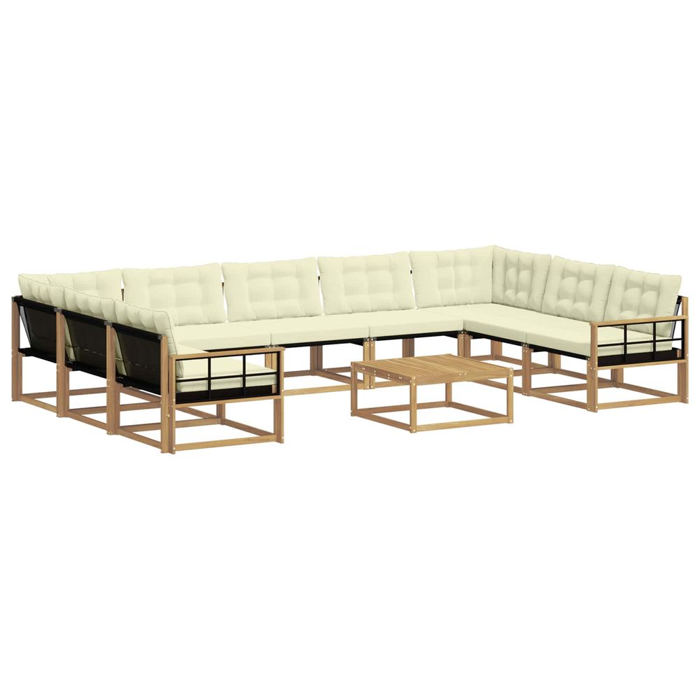 Ensemble de canapés d'extérieur 10 pc blanc et crème