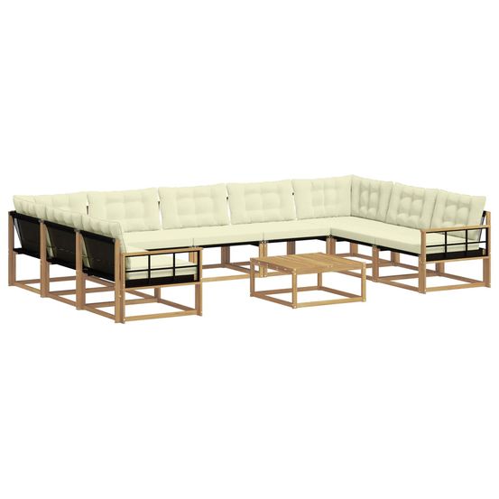 Ensemble de canapés d'extérieur 10 pc blanc et crème