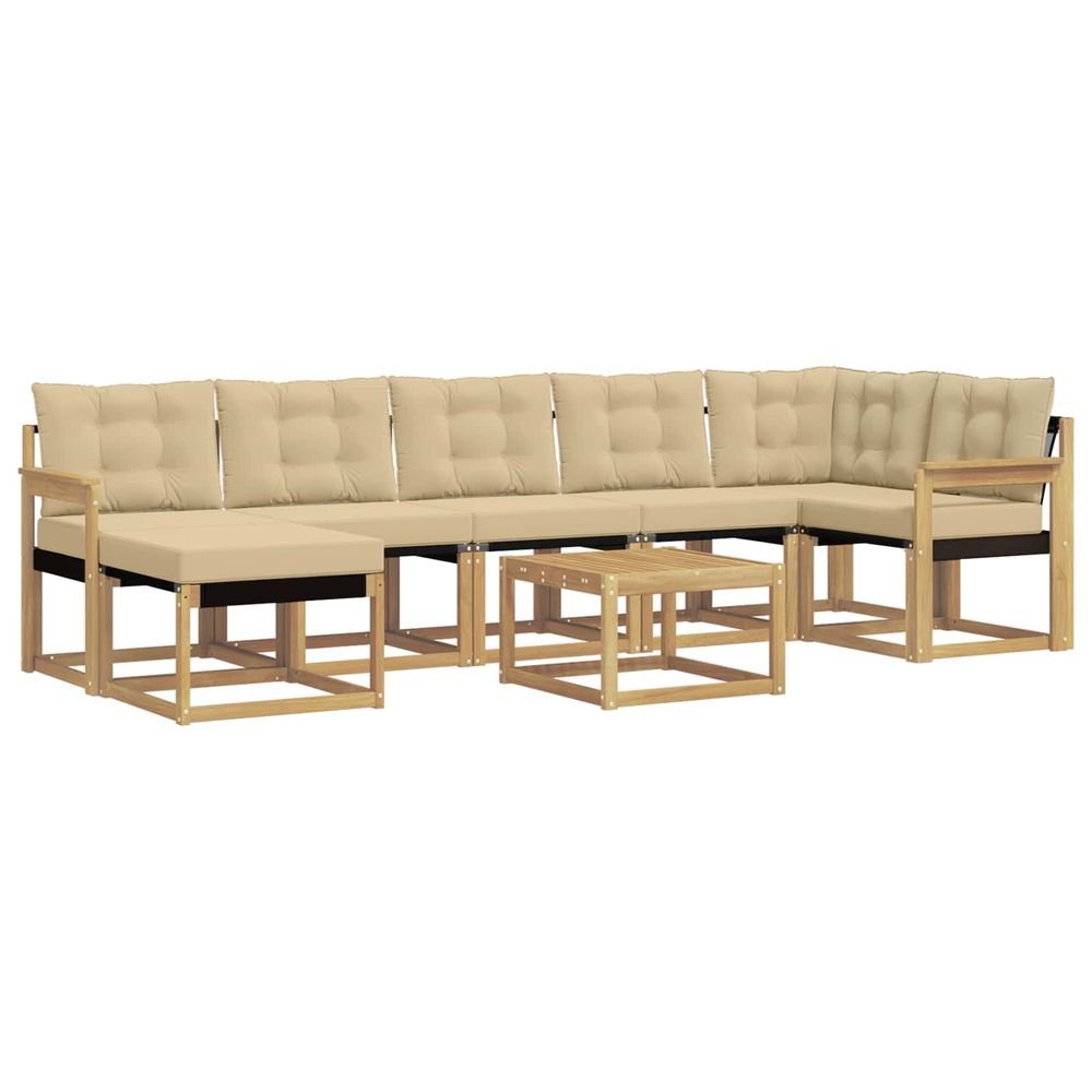 Ensemble de canapés d'extérieur 8 pc blanc et beige