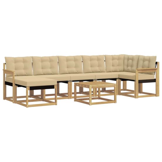 Ensemble de canapés d'extérieur 8 pc blanc et beige