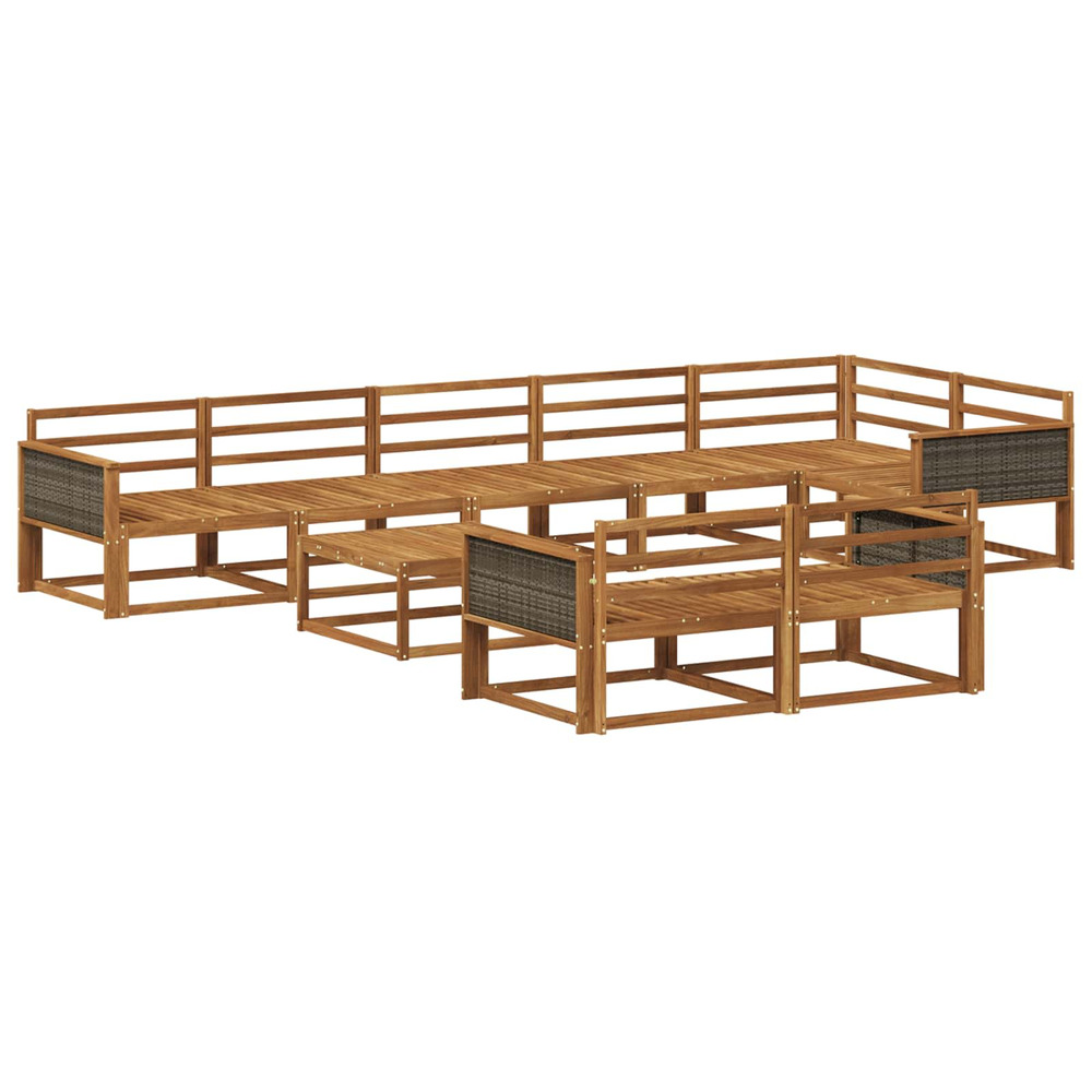 Ensemble de canapés d'extérieur 9 pcs naturel