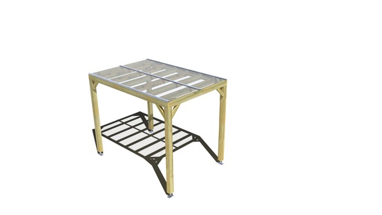 Pergola bois • 2m x 3m • indépendante • sens largeur • couverture étanche transparente incluse • livraison comprise