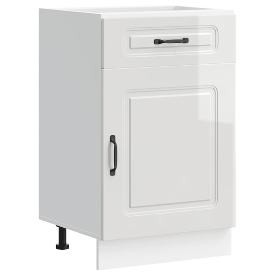 Armoire de cuisine kalmar blanc brillant bois ingénierie