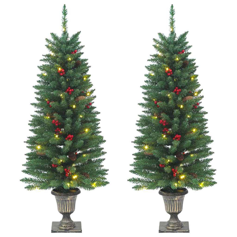 Sapins de noël artificiels 2 pcs 100 led vert 120 cm