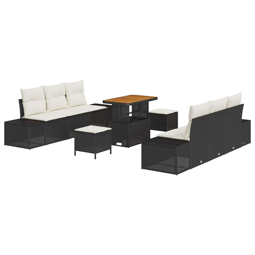 Ensemble de canapé de jardin 9 pc 8-nombre de places noir