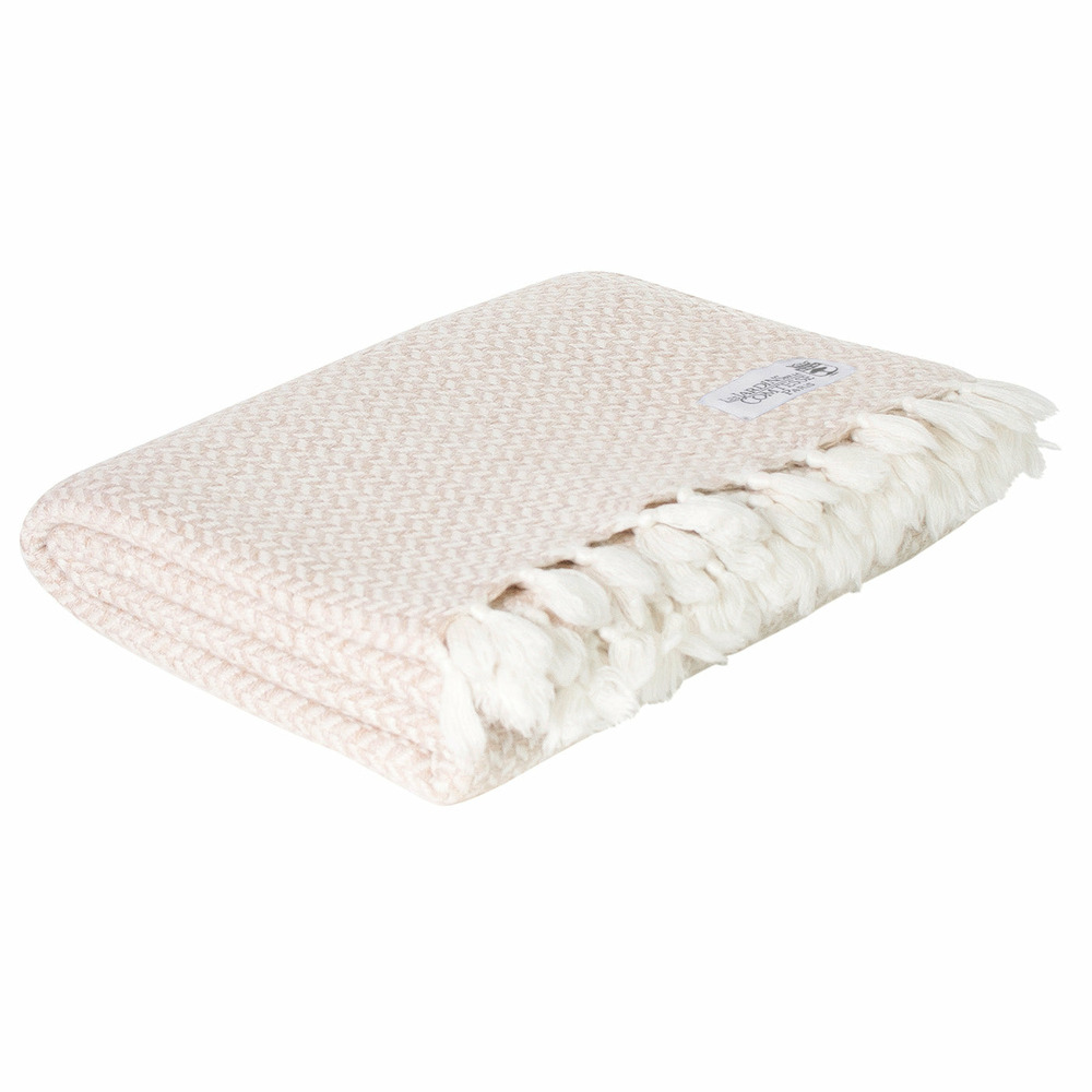 Plaid cachemire et laine ivoire