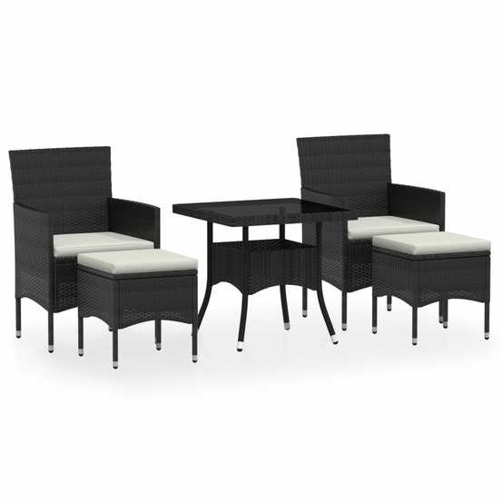 Ensemble à manger de jardin 9pcs résine tressée et verre trempé