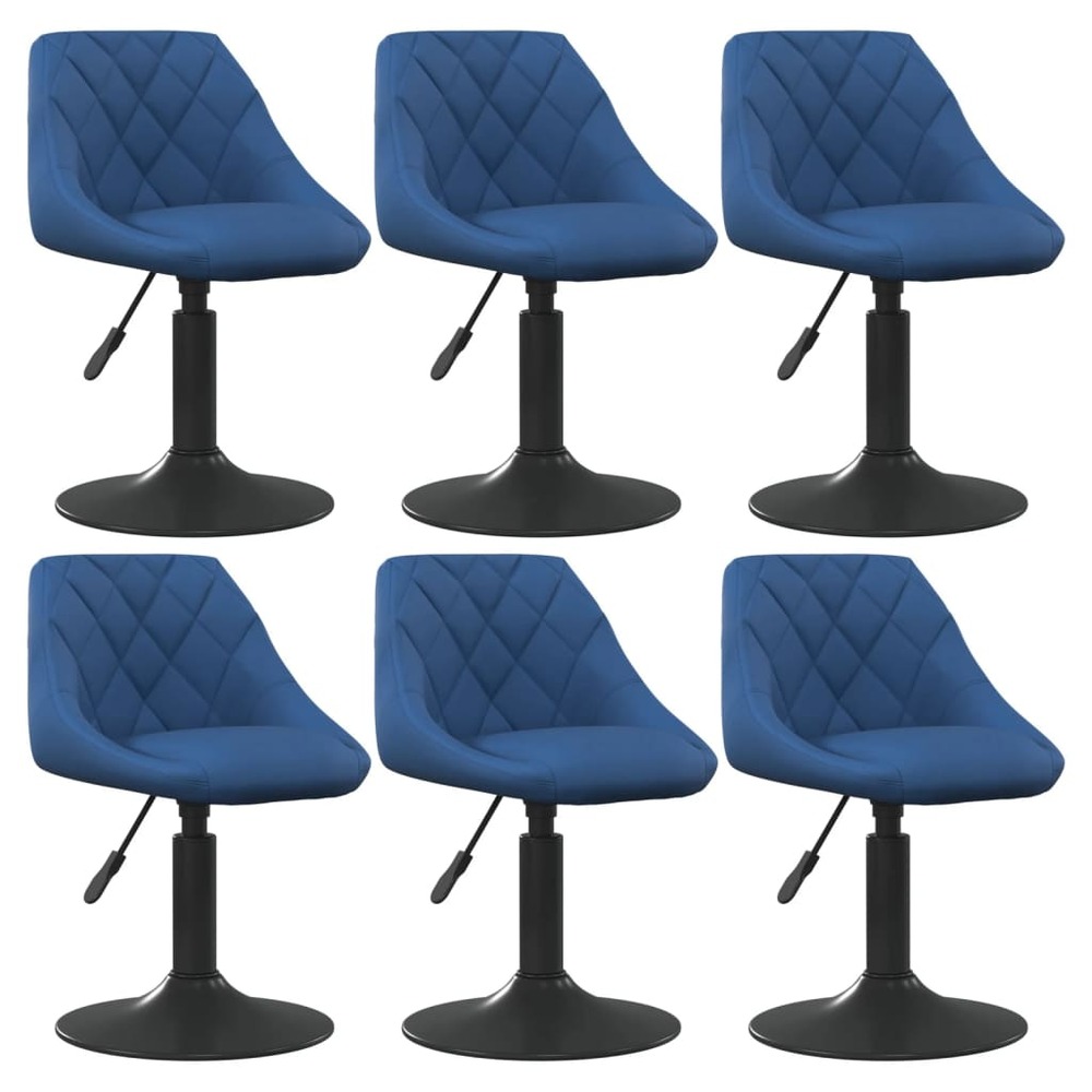 Chaises pivotantes de salle à manger 6 pcs bleu velours