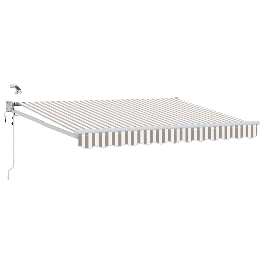 Auvent rétractable électrique gris clair et blanc