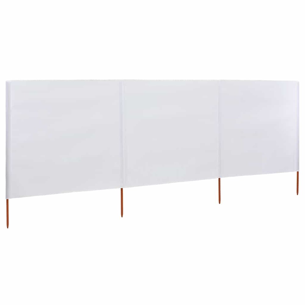 Paravent 3 panneaux tissu 400 x 160 cm blanc sable