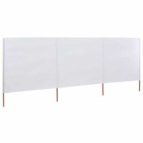 Paravent 3 panneaux tissu 400 x 160 cm blanc sable