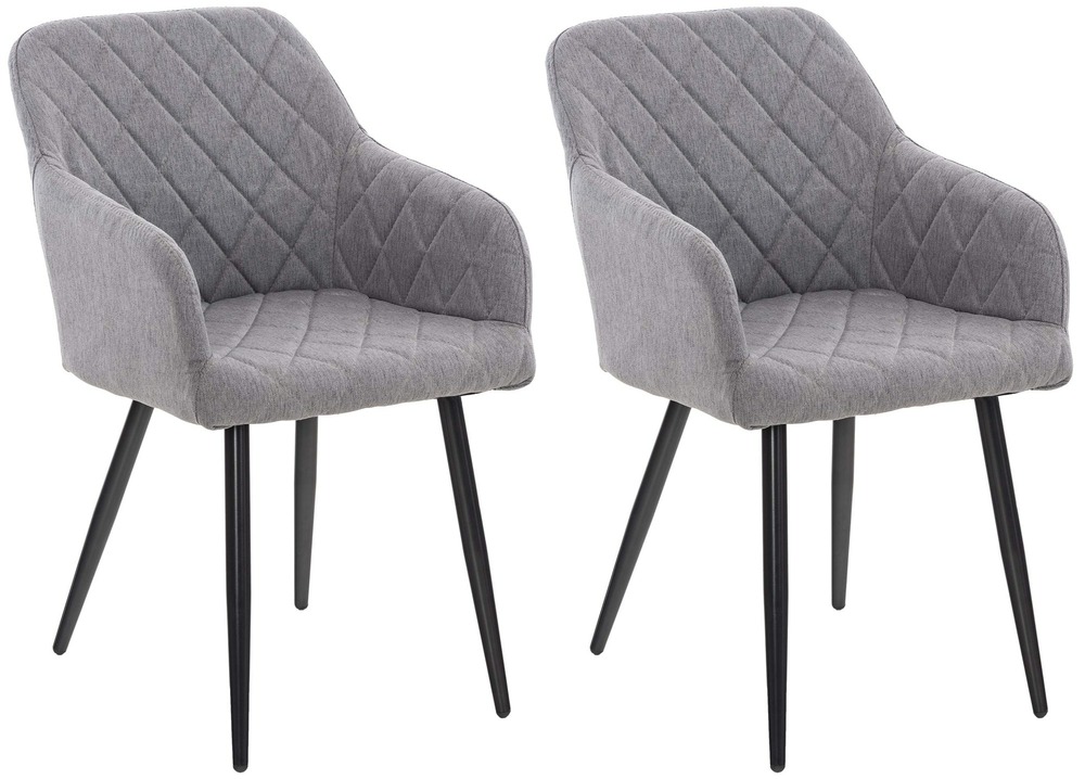Lot de 2 chaises de salle à manger shila tissu