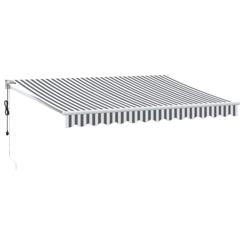 Auvent rétractable anthracite et blanc 3,5x2,5m tissu/aluminium