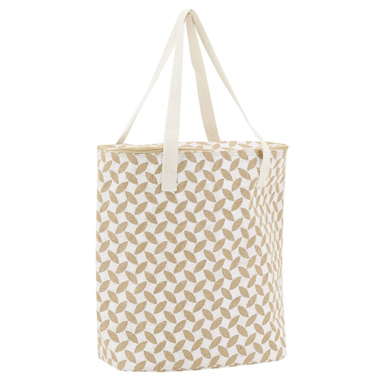 Sac lunch isotherme en jute feuille 32x15x39