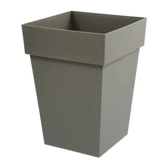 Eda pot de fleur mi-haut carré toscane - 39 x 39 x h 53 cm - 51 l - taupe