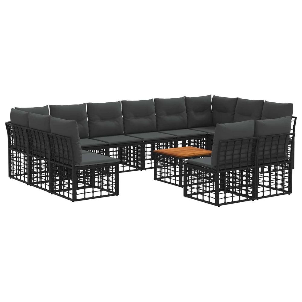 Ensemble de canapés d'extérieur 13 pc noir et gris foncé
