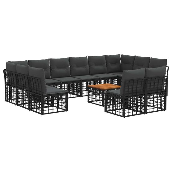 Ensemble de canapés d'extérieur 13 pc noir et gris foncé