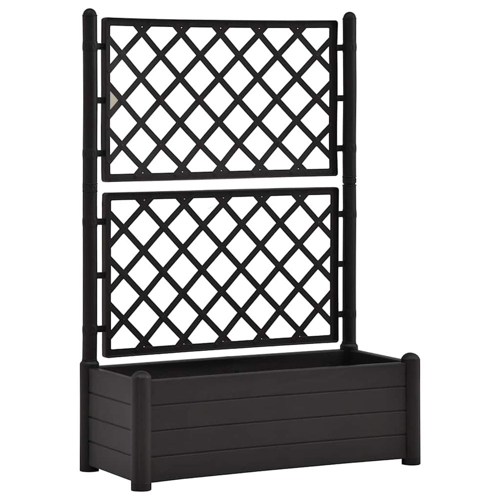 Jardinière avec treillis 100x43x142 cm pp anthracite
