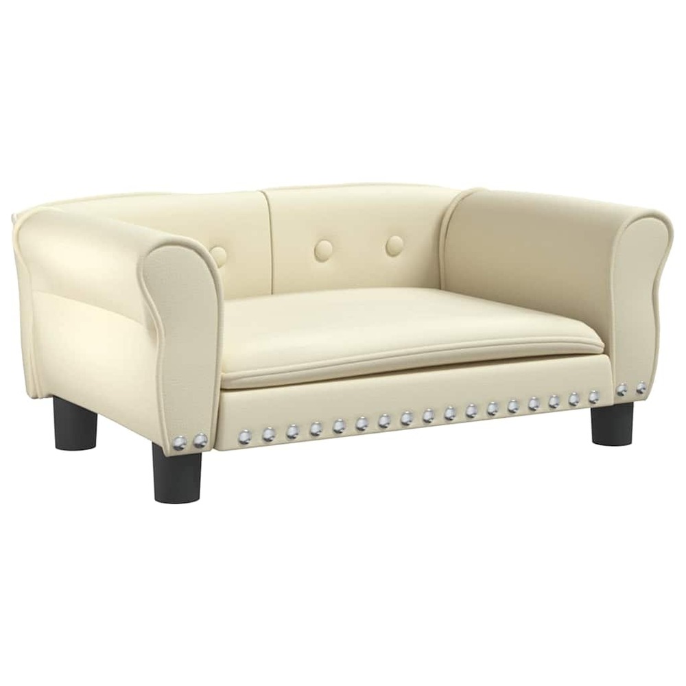 Lit pour chien crème 70x45x30 cm similicuir