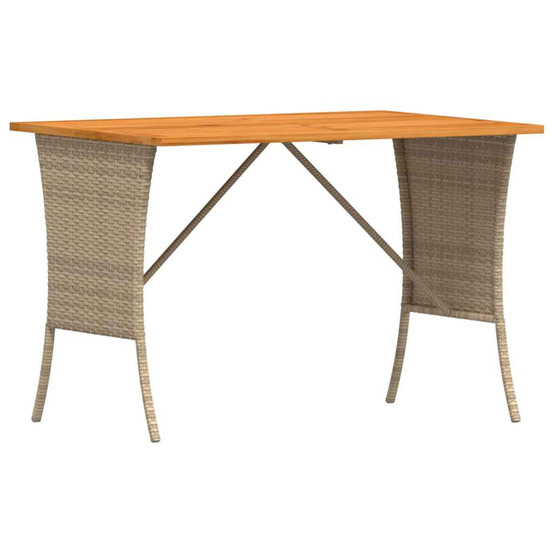 Table de jardin avec dessus en bois d'acacia beige 105x75x72 cm