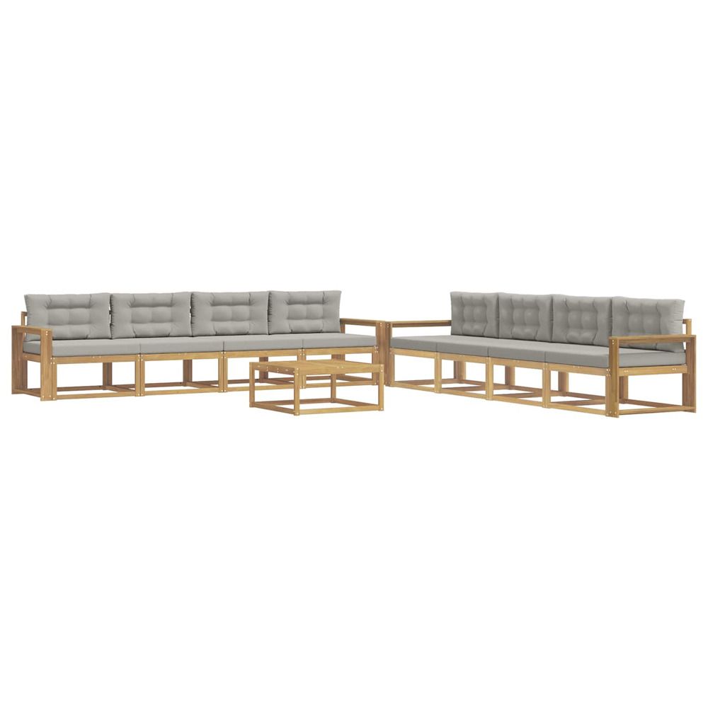 Ensemble de canapés d'extérieur 9 pc blanc et gris clair