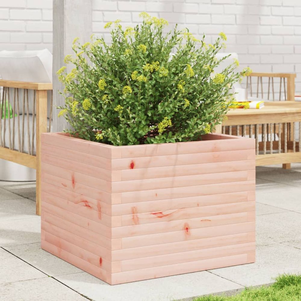 Jardinière carrée bois de douglas massif pour potager extérieur 60cm
