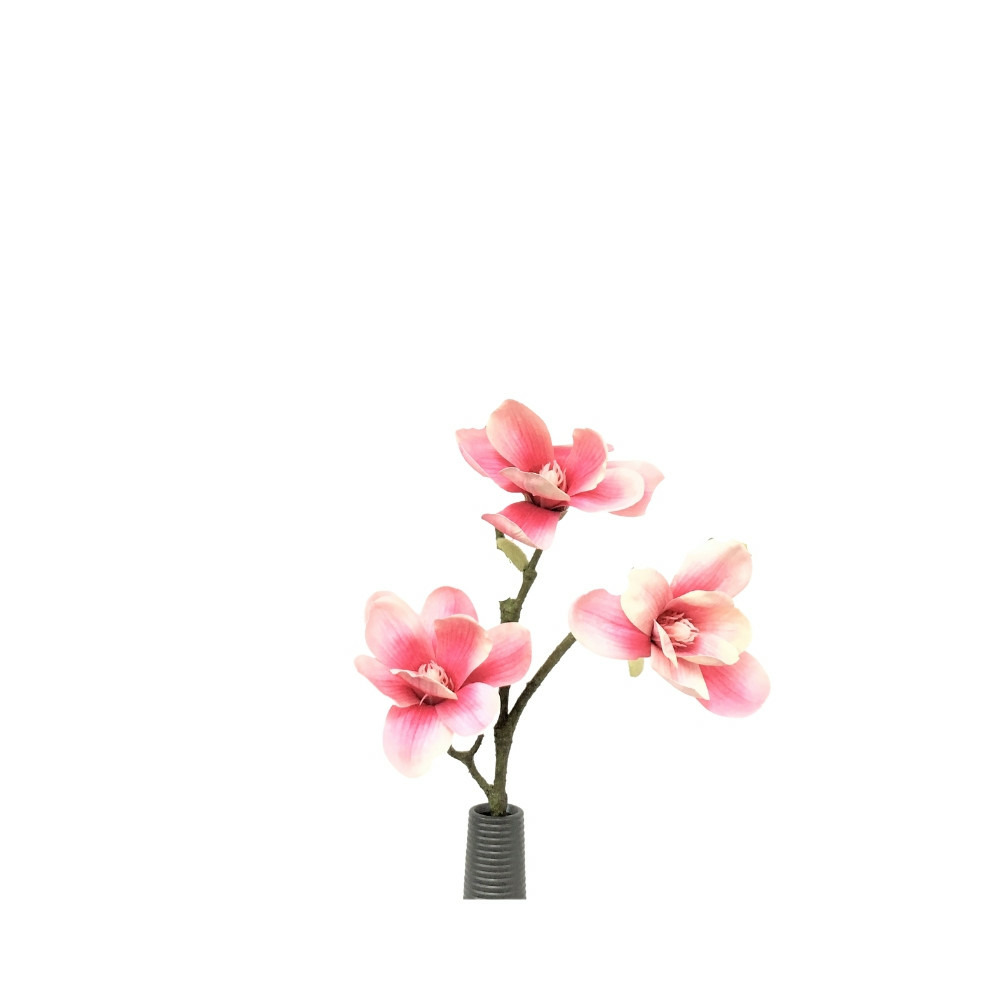 ~fleur artificielle magnolia haut de gamme cimetière tissu rose 70cm