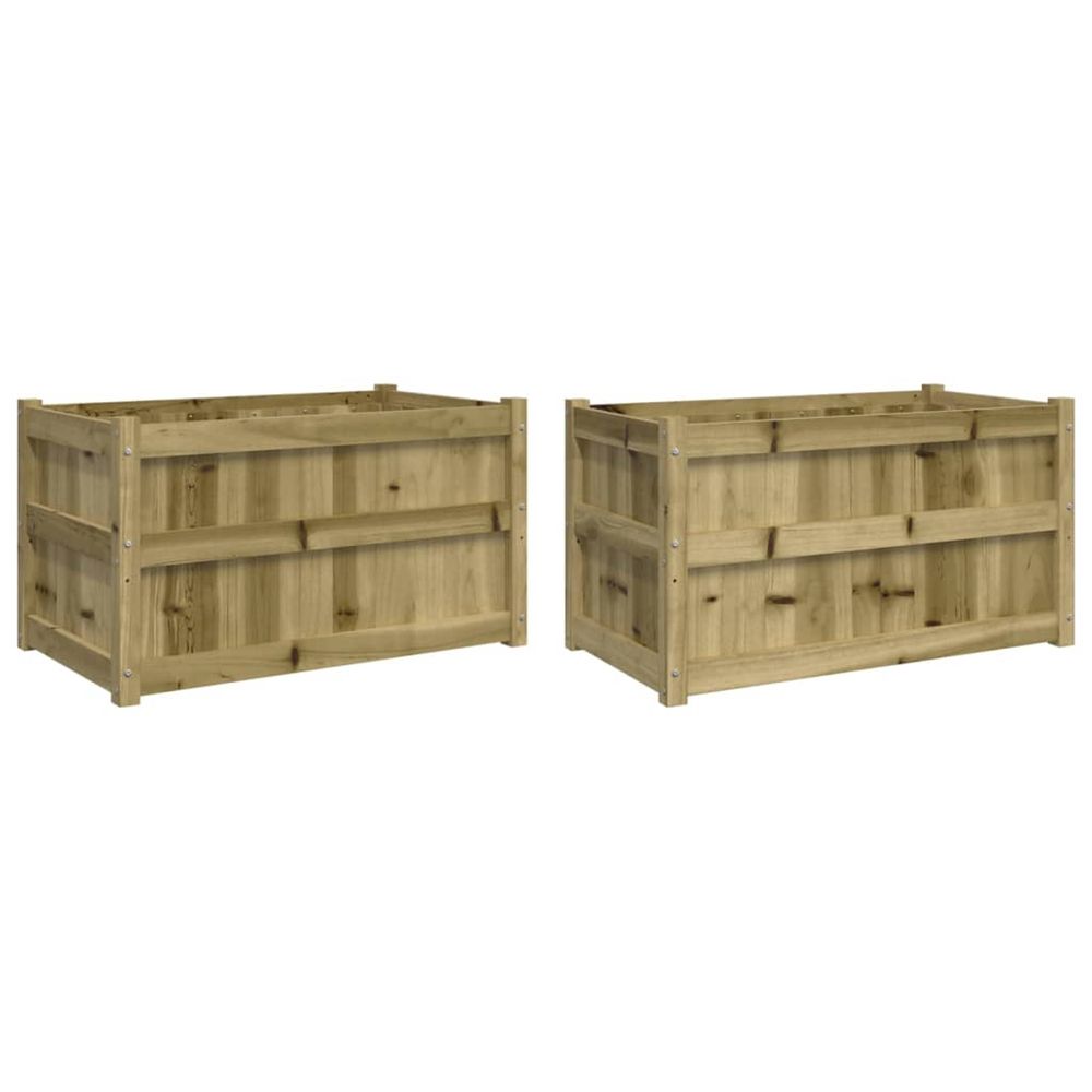 Jardinière d'extérieurs 2 pcs bois de pin imprégné