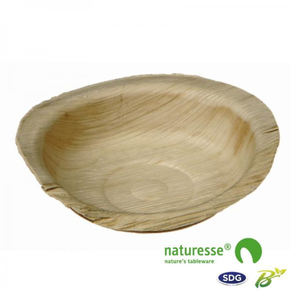 Assiette ronde en feuille de palmier 12 cm - sdg - lot de 200