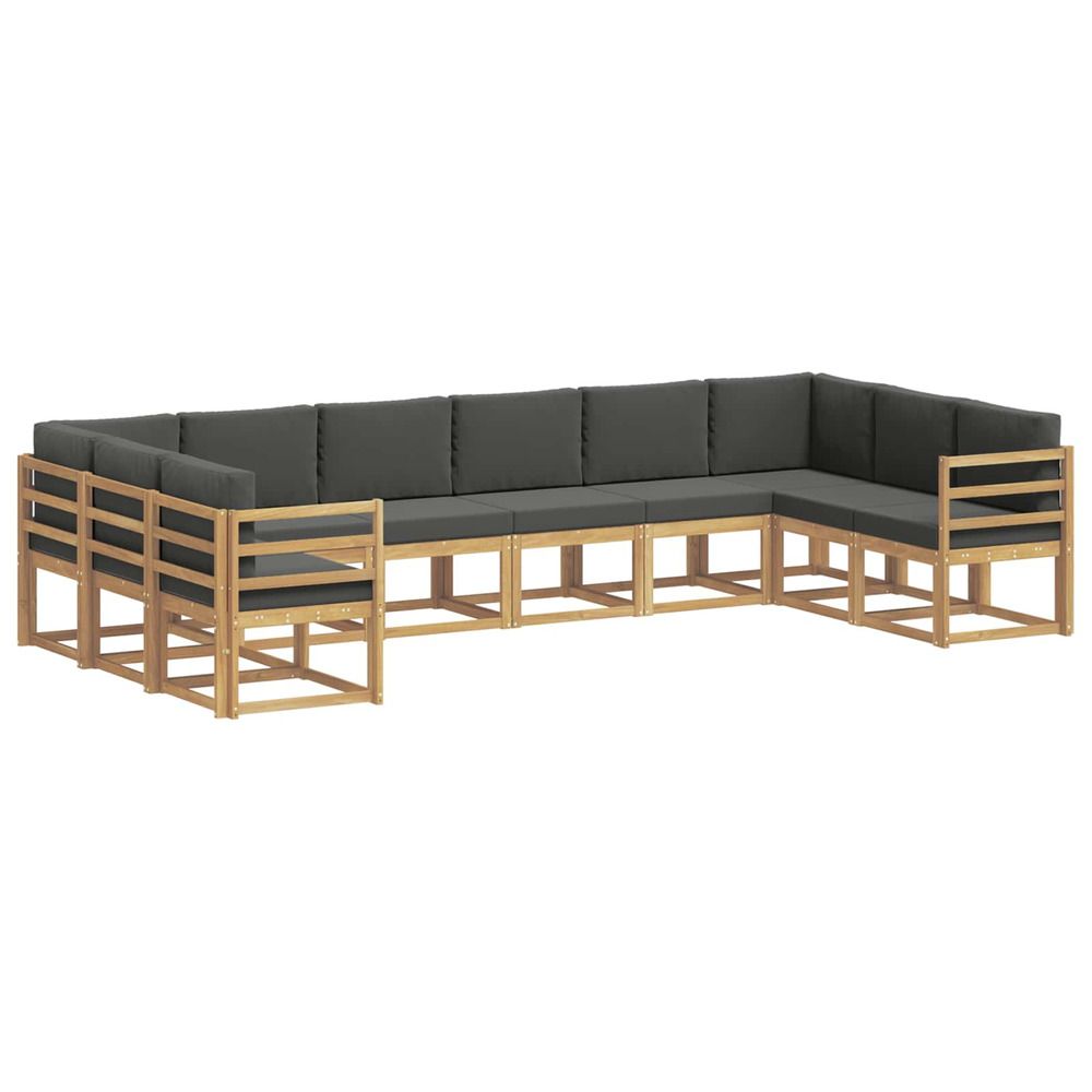 Ensemble de canapés d'extérieur 10 pc blanc et anthracite