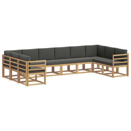 Ensemble de canapés d'extérieur 10 pc blanc et anthracite