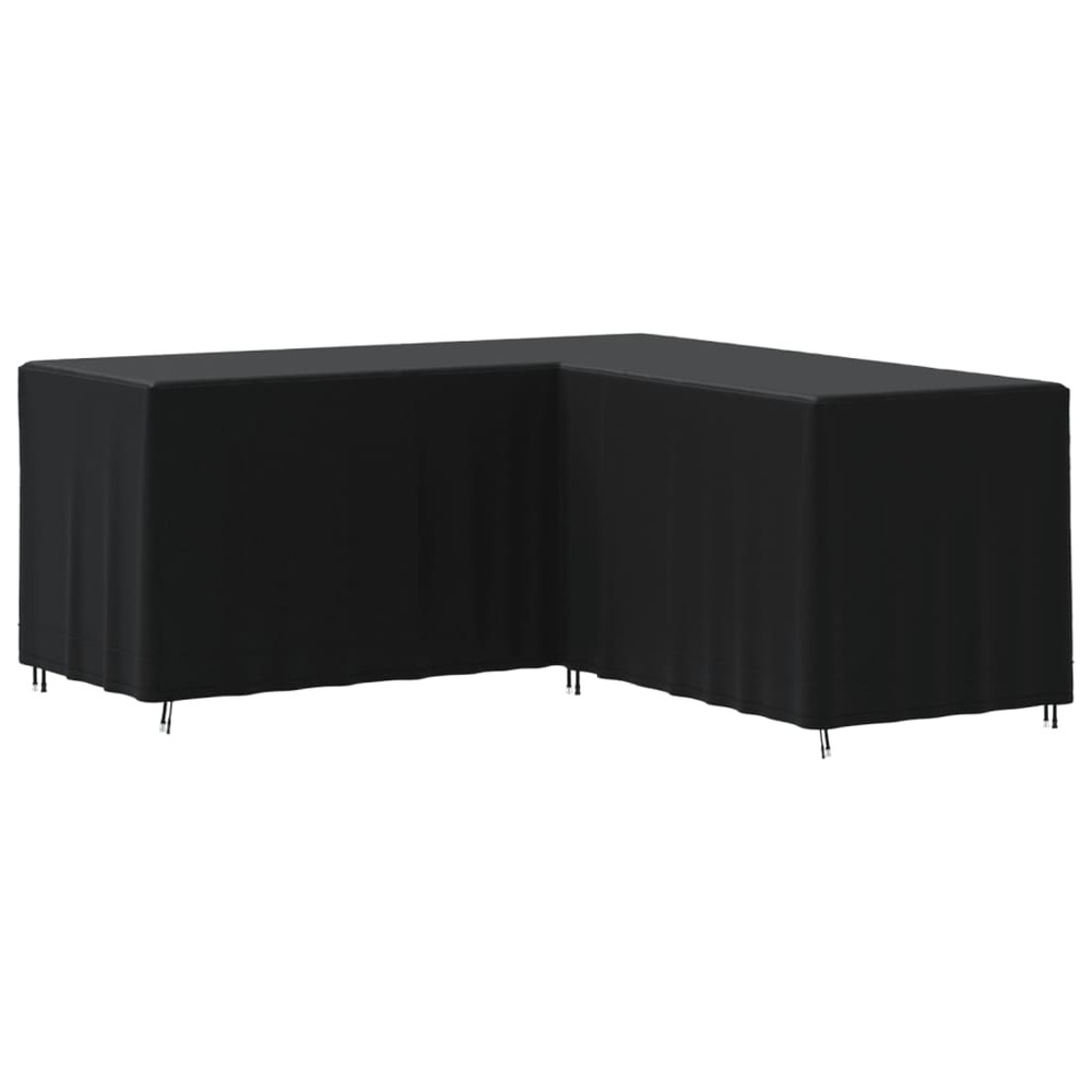 Housse pour canapé en forme de l noir 215x215x80 cm oxford 420d