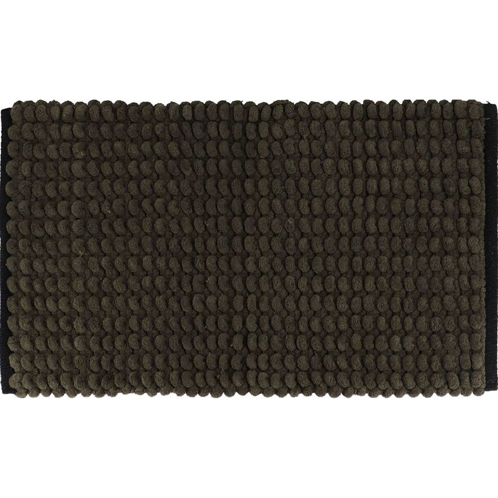 Tapis polyester/coton bicolore 45x75 cm - kaki/noir