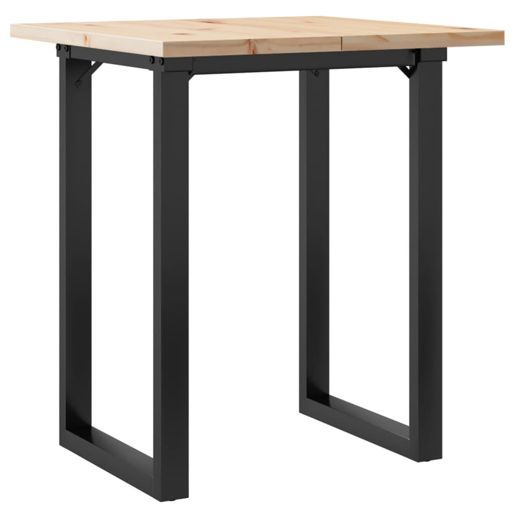 Table à manger cadre en o 70x70x75,5cm bois de pin massif acier