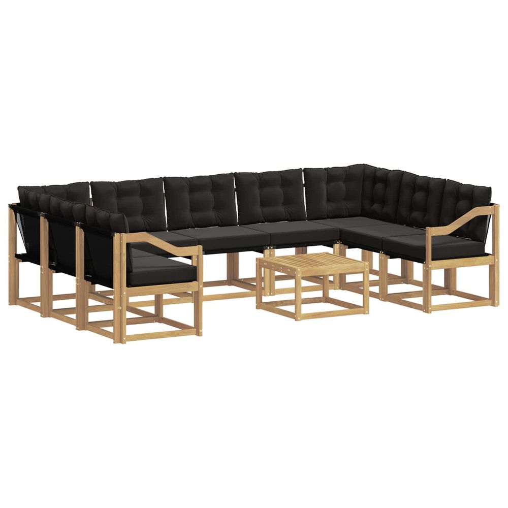 Ensemble de canapés d'extérieur 10 pc blanc et noir