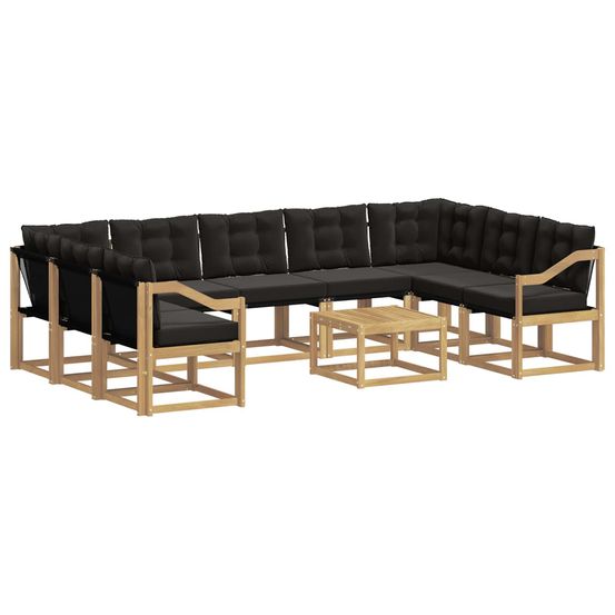Ensemble de canapés d'extérieur 10 pc blanc et noir