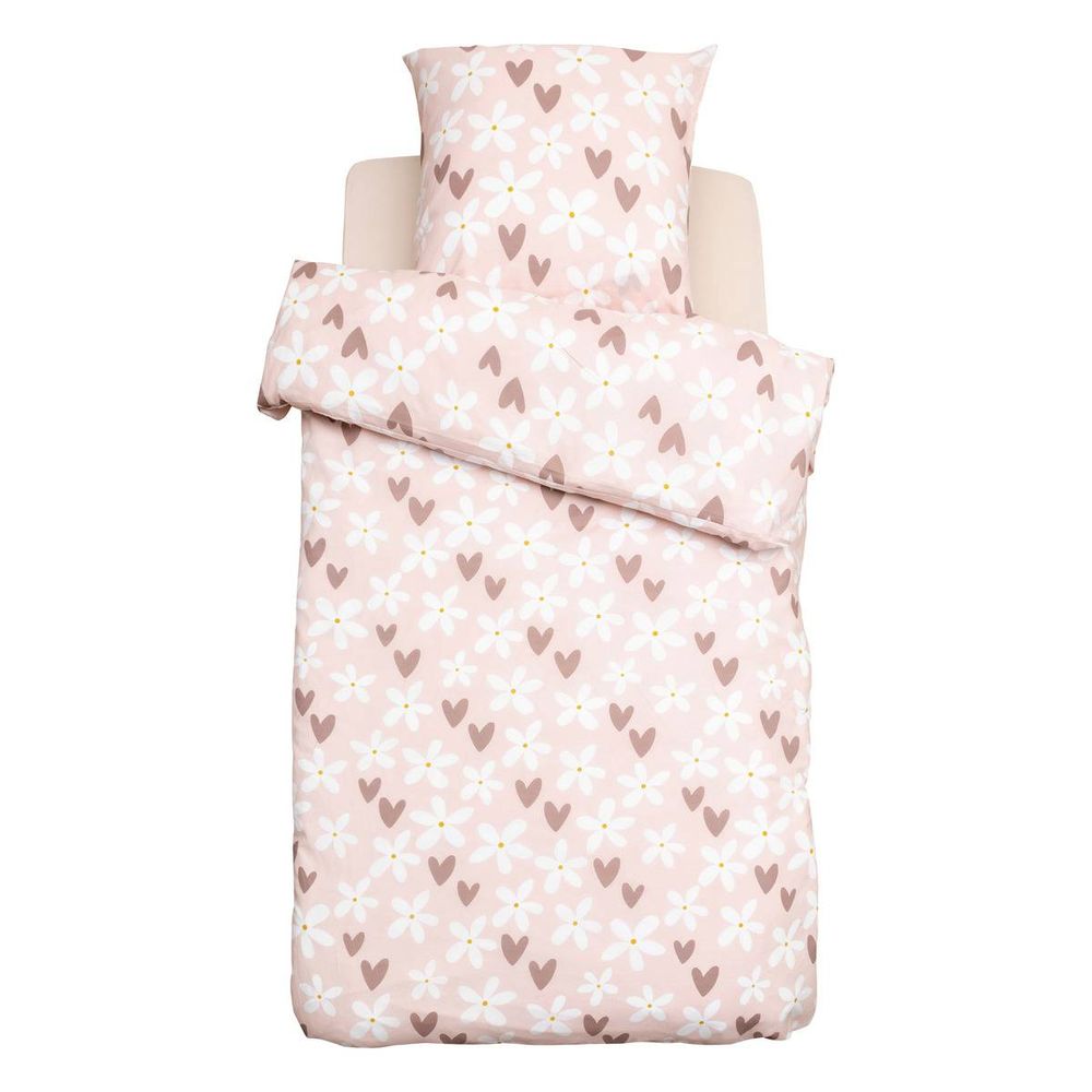 Parure de lit imprimée billie 140x200 motif cœur